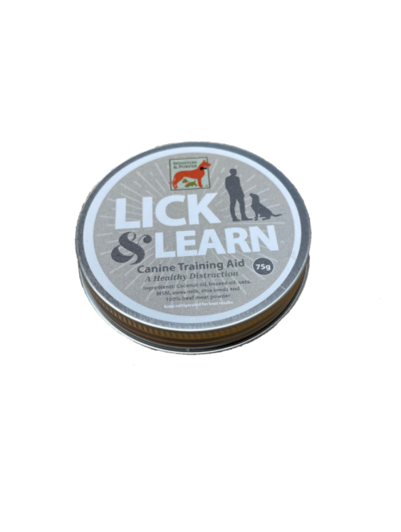 Lick and learn training aid Winston and Porter