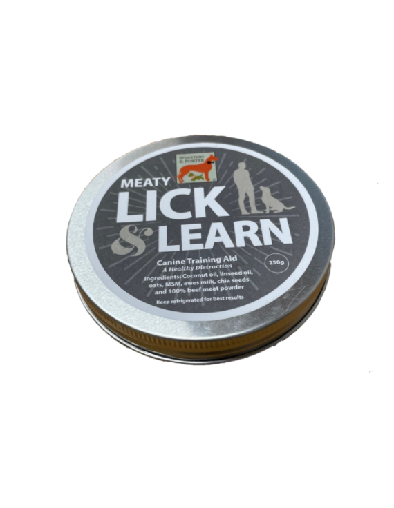 Lick and learn training aid Winston and Porter