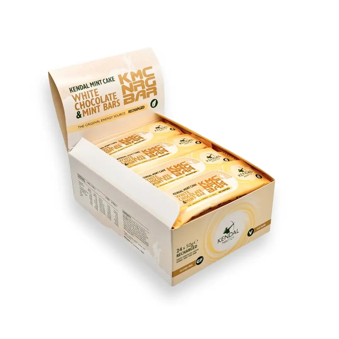KMC NRG BAR: White Chocolate Coated Kendal Mint Cake 50g (Exclusive)