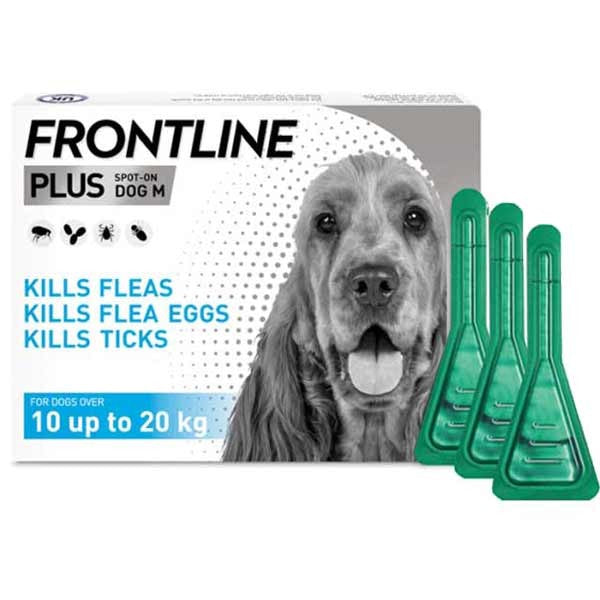 Frontline Plus Flea & Tick Treatment for Medium Dogs 3 Pipette - 🌟REDUCED TO CLEAR ONLY 2 LEFT🐕!