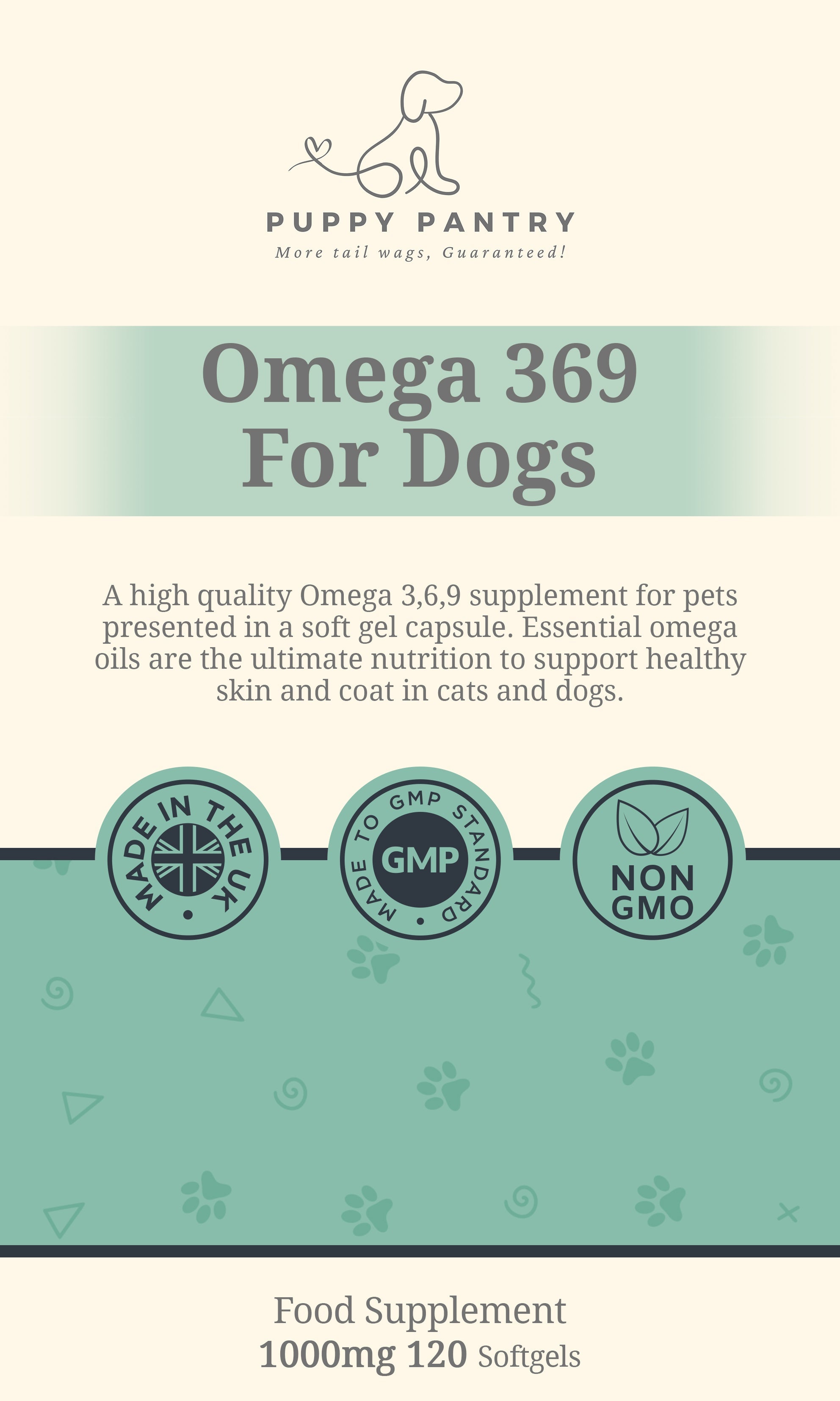 Omega 3-6-9 Softgels (120 Pack)
Supports brain function, skin health & a shiny coat