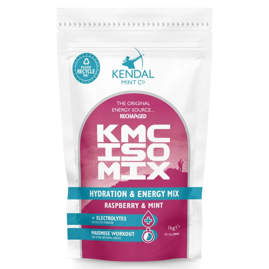 KMC ISO MIX Isotonic Hydration | Raspberry & Mint | Recyclable Pouch 1kg - 27 Serves