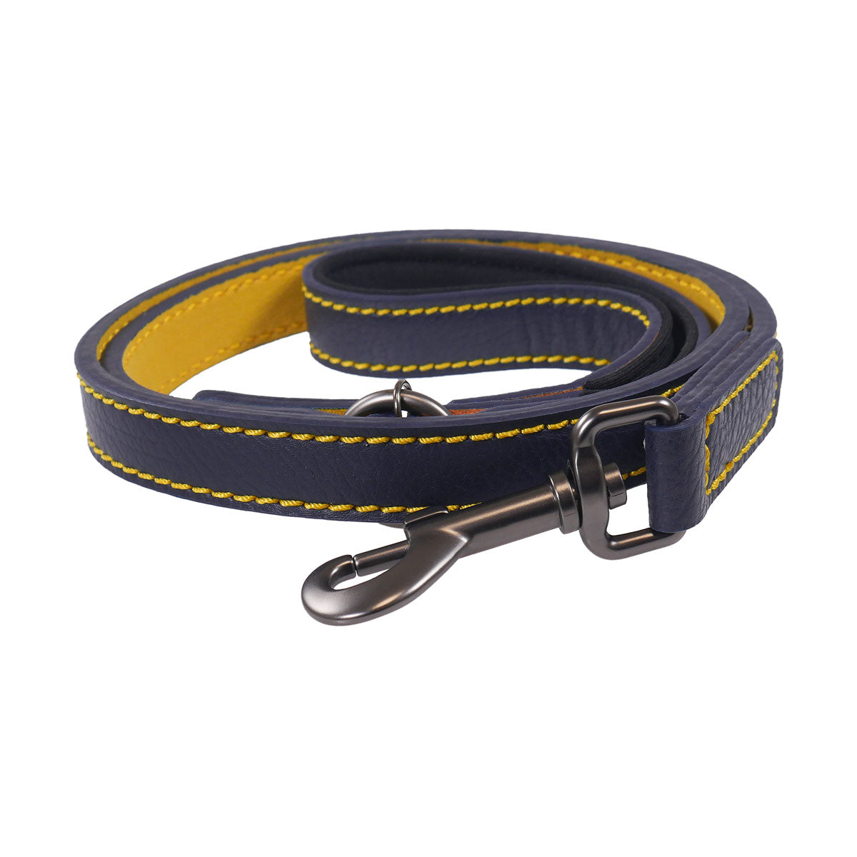 Joules Leather Dog Lead Large/ Navy