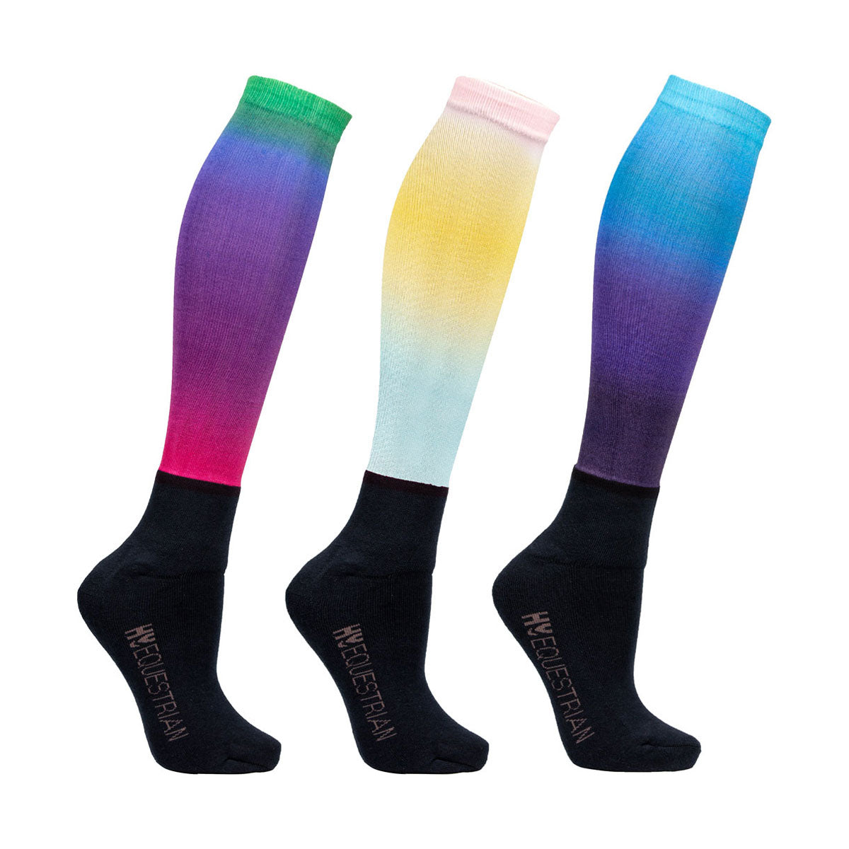 Hy Equestrian Childrens Ombre Socks (Pack of 3)