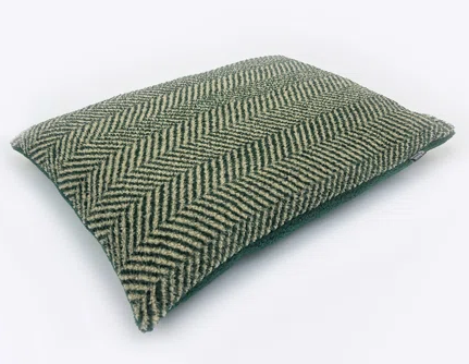 Danish Design Sherpa Fleece Green Herringbone Deep Duvet Dog Bed