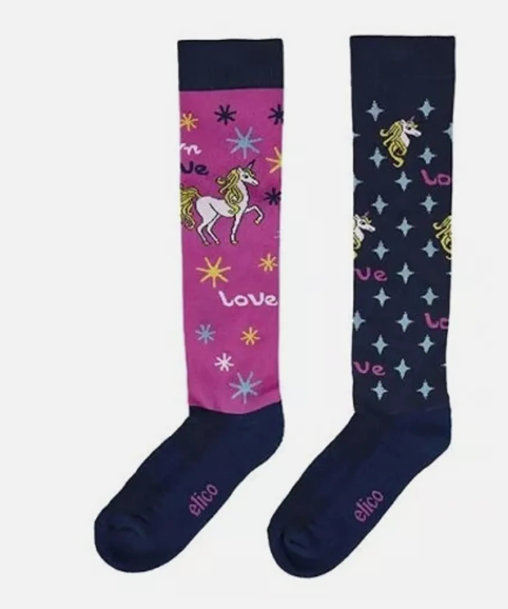 Elico Riding Socks Unicorn Love - 🌟REDUCED TO CLEAR🐎