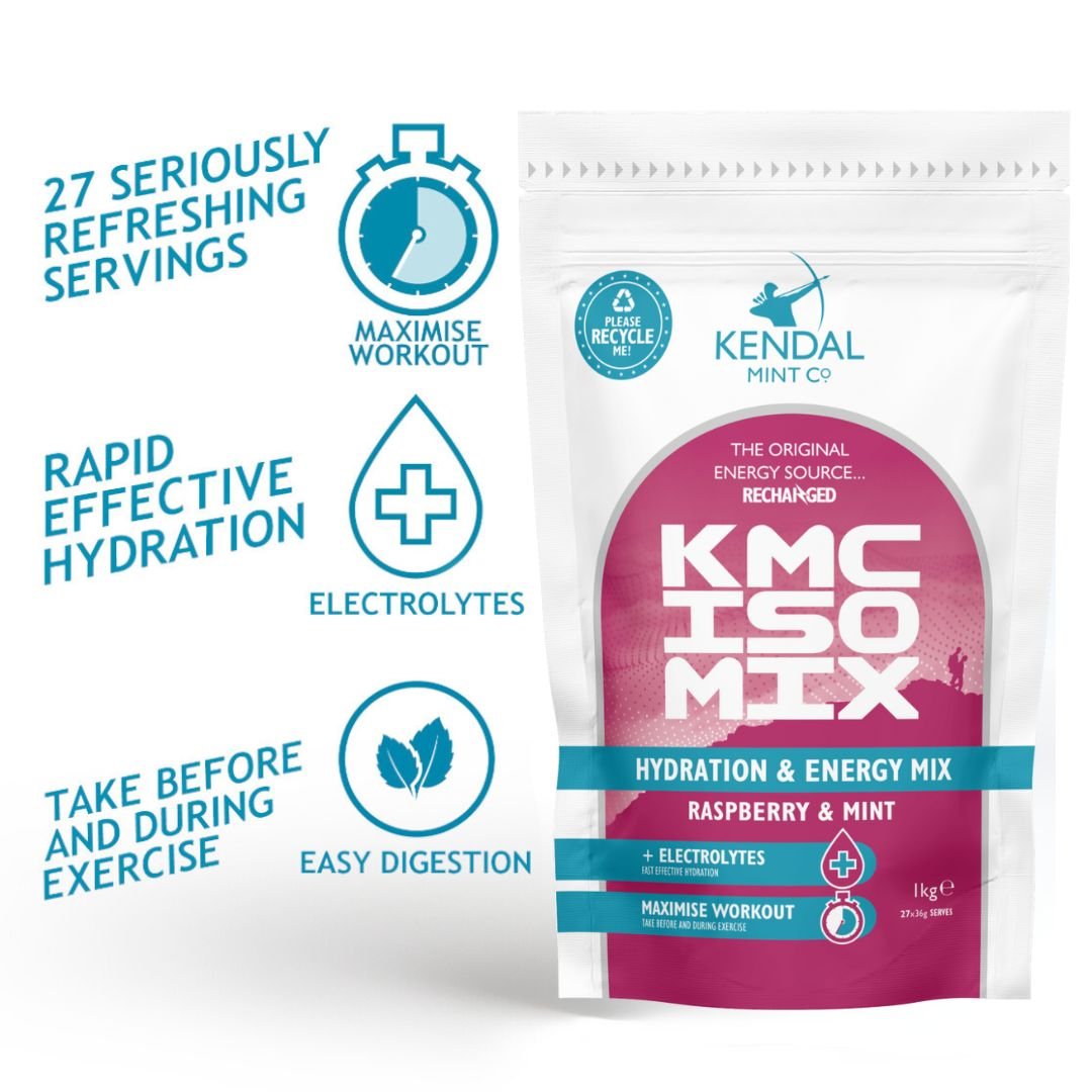 KMC ISO MIX Isotonic Hydration | Raspberry & Mint | Recyclable Pouch 1kg - 27 Serves