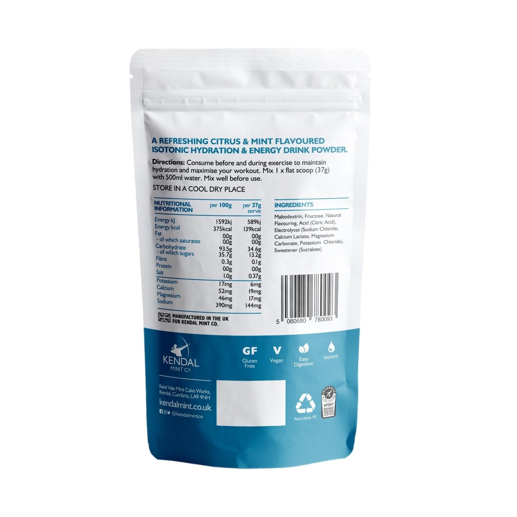 KMC ISO MIX Isotonic Hydration Recyclable Pouch 1kg - 27 Serves
