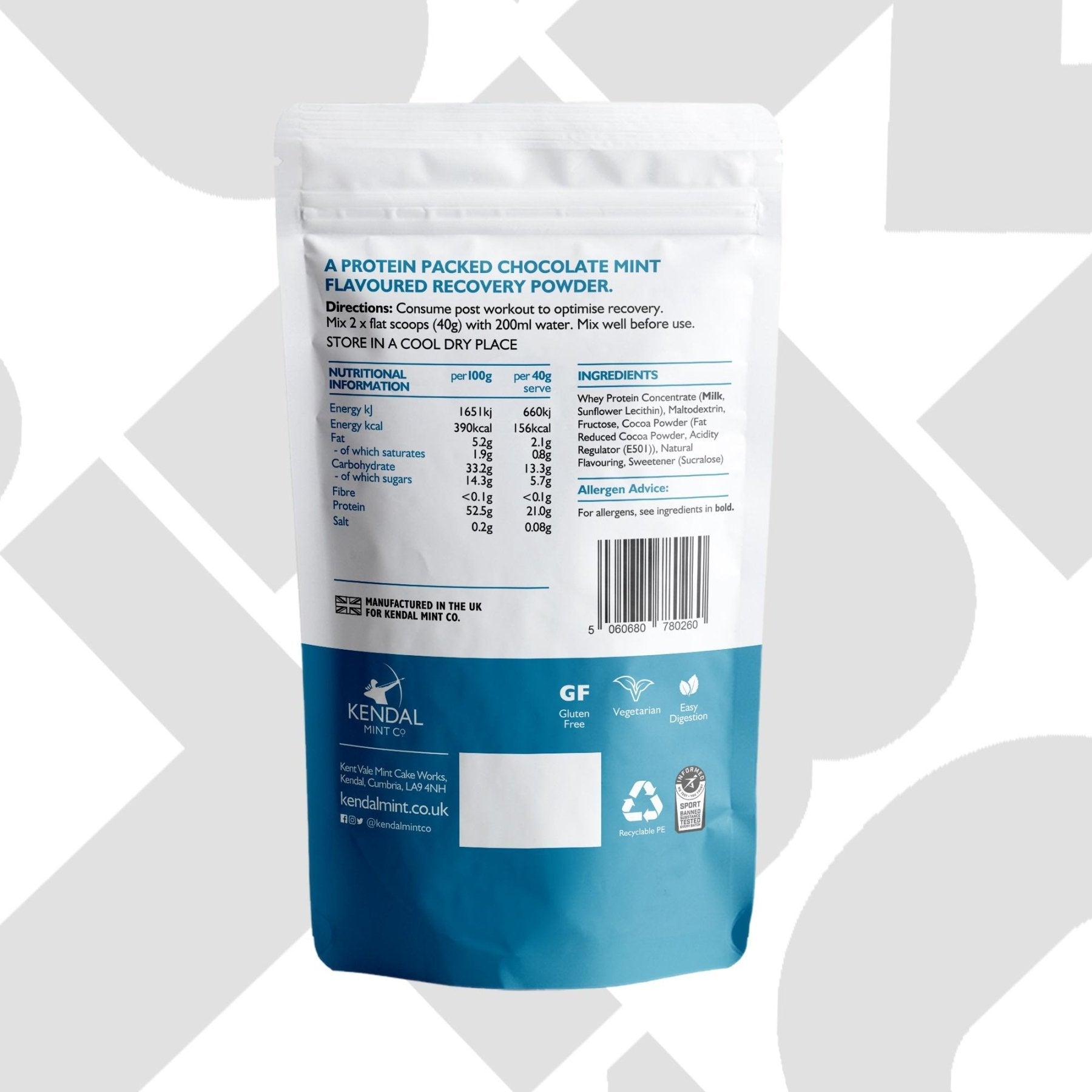 KMC PRO MIX Whey Protein Recovery | Chocolate Mint | 18 Serves/720g