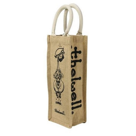 Hy Equestrian Thelwell 'HOLD ON TIGHT' Hessian Bottle Bag