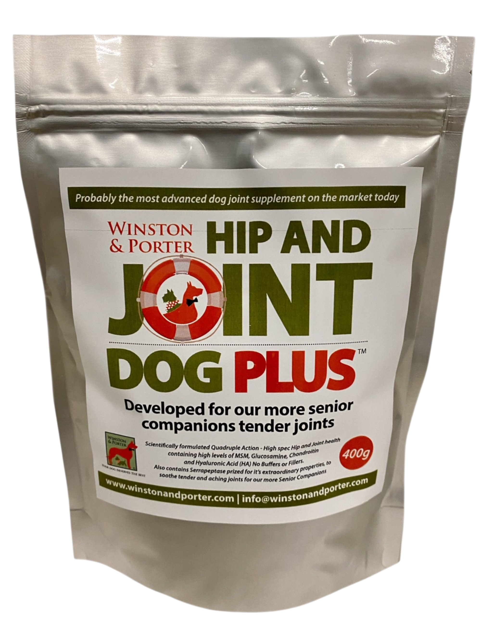 Winston and Porter complete joint support kit bundle with supplements for dog hips and joints, featuring nourishing and vitamin C products.