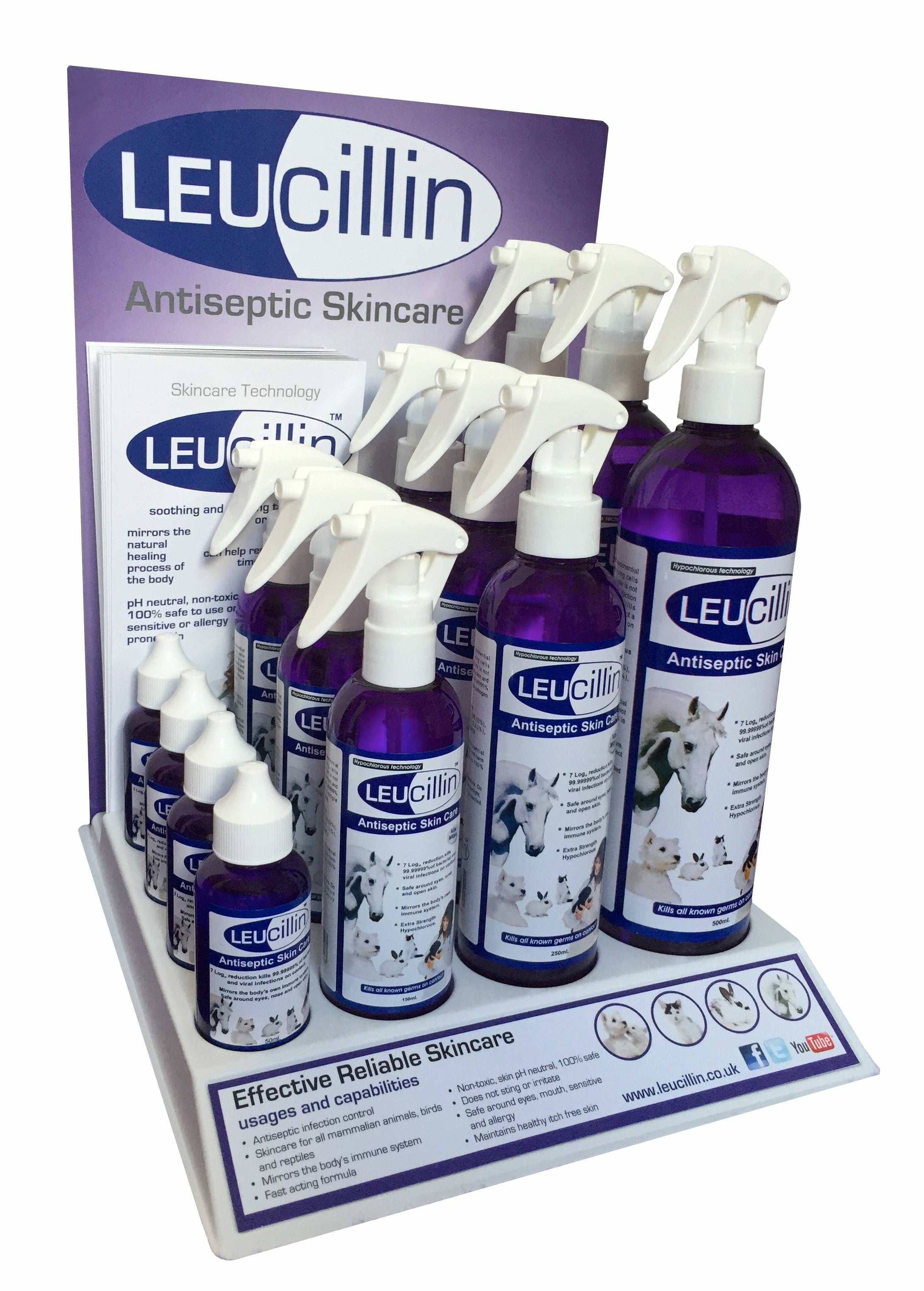 Leucilline antiseptische huidverzorging voor honden, paarden en huisdieren 